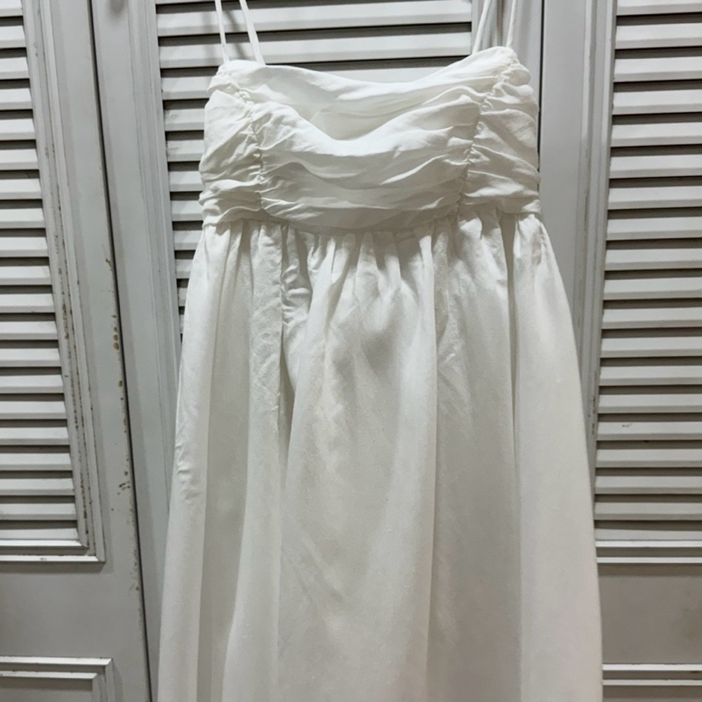 Indikah White Spaghetti Strap Dress